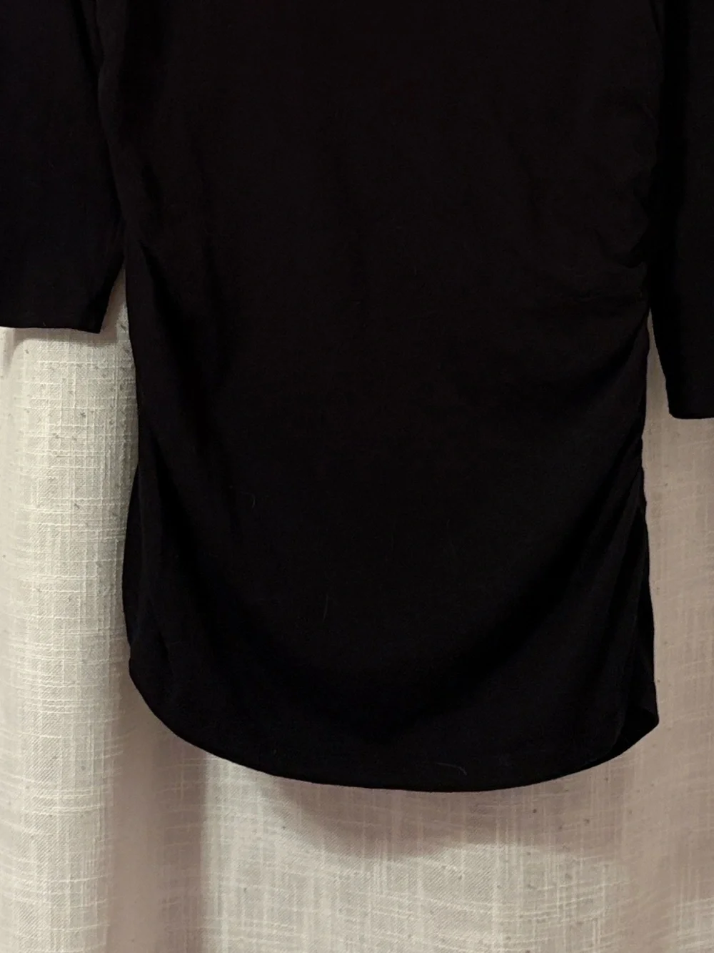 Michael Kors Black Side Zipper Ruched Blouse